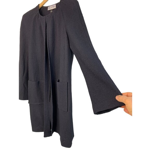 VTG St. John Collection Women's Knit Cardi Size 10 Wool Blend Black USA 7461 - Picture 3 of 8